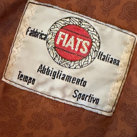 Vintage 70s Italian Fiats Tempo Sportivo Brown Leather Bomber Jacket - Picture 5 of 16